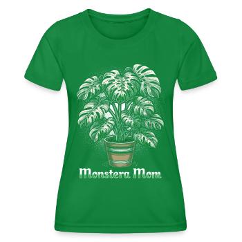 Monstera Mom - Women's Functional T-Shirt - kelly green - Front - AI Model Female 172 dark (172cm)