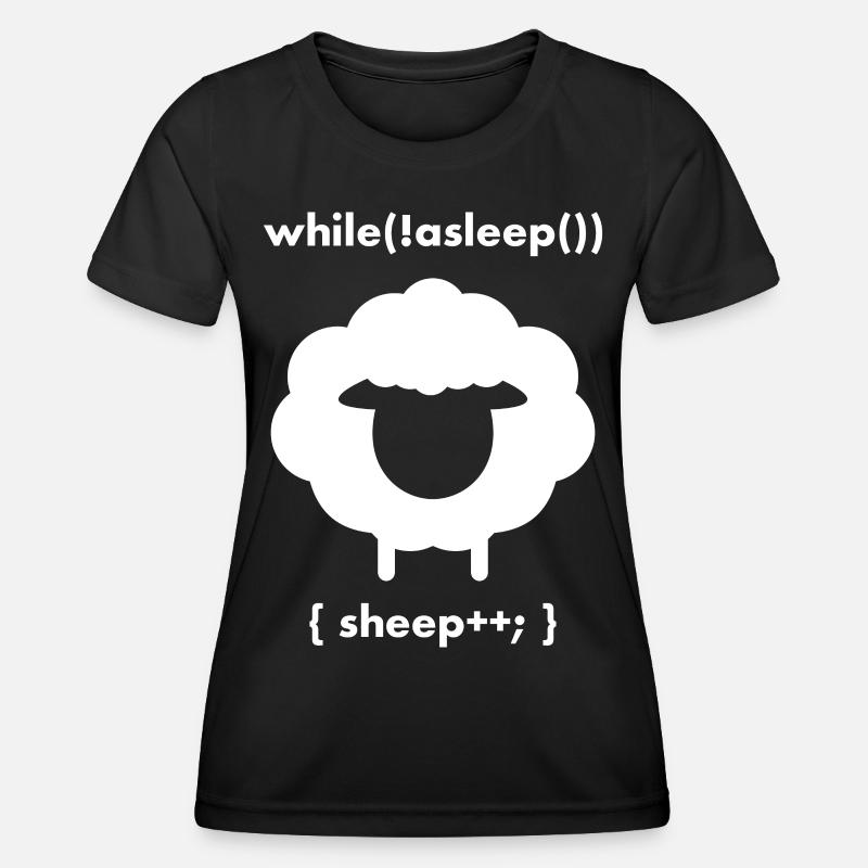 Counting Sheeps While Asleep Sheep Plus Plus - Women's Functional T-Shirt - black