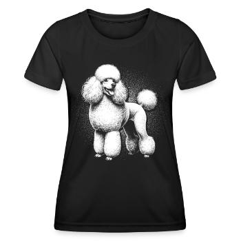 Pudel Hund - Frauen Funktions-T-Shirt - Schwarz - Vorne - AI Model Female 172 light (172cm)