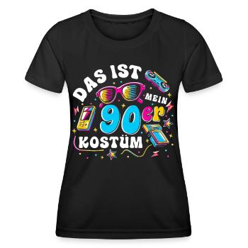 This is my 90s costume - Women's Functional T-Shirt - black - Front - AI Model Female 172 light (172cm)