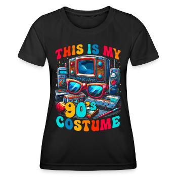 Das ist mein 90er Kostüm - Frauen Funktions-T-Shirt - Schwarz - Vorne - AI Model Female 172 light (172cm)