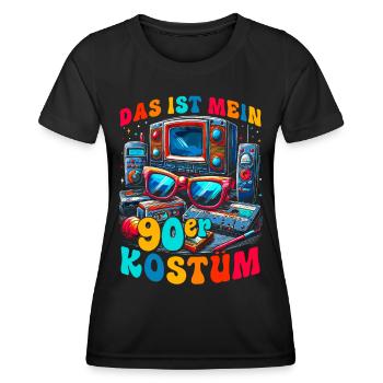 Das ist mein 90er Kostüm - Frauen Funktions-T-Shirt - Schwarz - Vorne - AI Model Female 172 light (172cm)