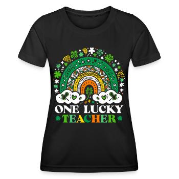 One Lucky Teacher - Frauen Funktions-T-Shirt - Schwarz - Vorne - AI Model Female 172 light (172cm)