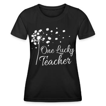 One Lucky Teacher - Frauen Funktions-T-Shirt - Schwarz - Vorne - AI Model Female 172 light (172cm)