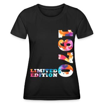 Anniversaire coloré édition limitée des années 1970 - T-shirt sport Femme - noir - Devant - AI Model Female 172 light (172cm)