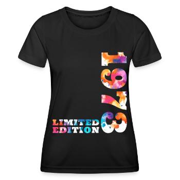 Anniversaire coloré édition limitée 1973 - T-shirt sport Femme - noir - Devant - AI Model Female 172 light (172cm)
