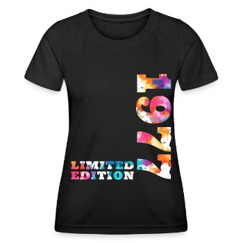 Colorful Birthday Limited Edition 1977 - Women's Functional T-Shirt - black - Front - AI Model Female 172 light (172cm)