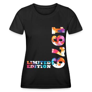 Colorful Birthday Limited Edition 1979 - Women's Functional T-Shirt - black - Front - AI Model Female 172 light (172cm)