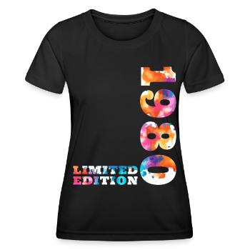 Anniversaire coloré édition limitée des années 1980 - T-shirt sport Femme - noir - Devant - AI Model Female 172 light (172cm)