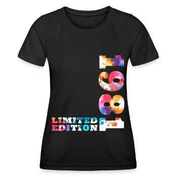 Anniversaire coloré édition limitée 1981 - T-shirt sport Femme - noir - Devant - AI Model Female 172 light (172cm)