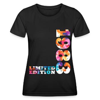 Anniversaire coloré édition limitée 1983 - T-shirt sport Femme - noir - Devant - AI Model Female 172 light (172cm)