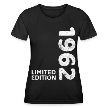 Anniversaire 1962 Edition Limitée Millésime 1962 - T-shirt sport Femme - noir - Devant - AI Model Female 172 light (172cm)