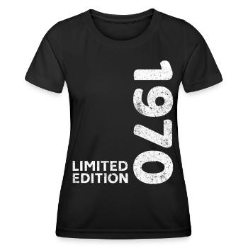 Anniversaire des années 1970 Limited Edition Vintage des années 1970 - T-shirt sport Femme - noir - Devant - AI Model Female 172 light (172cm)