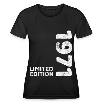 Anniversaire 1971 Edition Limitée Millésime 1971 - T-shirt sport Femme - noir - Devant - AI Model Female 172 light (172cm)