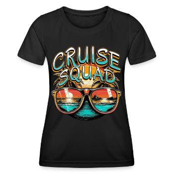 Cruise Squad - Frauen Funktions-T-Shirt - Schwarz - Vorne - AI Model Female 172 light (172cm)