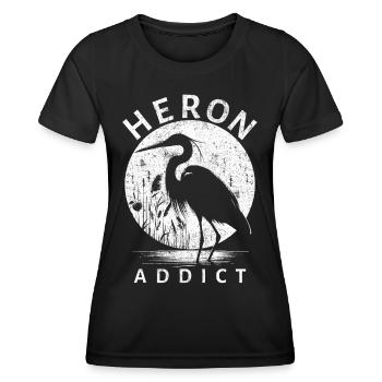 Héron Accro - T-shirt sport Femme - noir - Devant - AI Model Female 172 light (172cm)