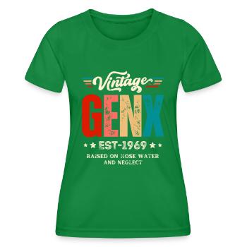 Gen X - Vintage-Retro-Stil - Frauen Funktions-T-Shirt - Kelly Green - Vorne - AI Model Female 172 dark (172cm)