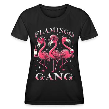 Flamingo Gang - Frauen Funktions-T-Shirt - Schwarz - Vorne - AI Model Female 172 light (172cm)