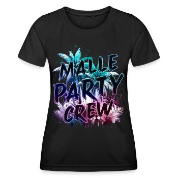 Malle Party Crew - Frauen Funktions-T-Shirt - Schwarz - Vorne - AI Model Female 172 light (172cm)