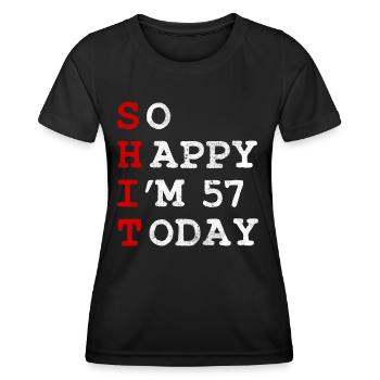 Birthday 57 Birthday Year Birth Funny - Women's Functional T-Shirt - black - Front - AI Model Female 172 light (172cm)