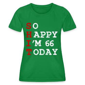 Anniversaire 66 Anniversaire Année Naissance Drôle - T-shirt sport Femme - vert - Devant - AI Model Female 172 dark (172cm)
