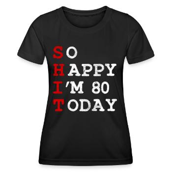 Birthday 80 Birthday Year Birth Funny - Women's Functional T-Shirt - black - Front - AI Model Female 172 light (172cm)