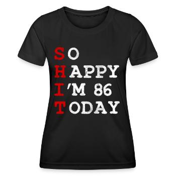 Birthday 86 Birthday Year Birth Funny - Women's Functional T-Shirt - black - Front - AI Model Female 172 light (172cm)