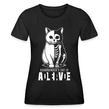 Schrödinger's Cat is Dead and Alive - Women's Functional T-Shirt - black - Front - AI Model Female 172 light (172cm)