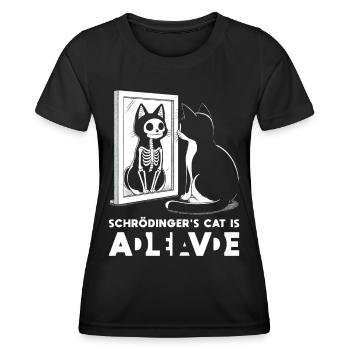 Schrödinger's Cat Alive Dead - Women's Functional T-Shirt - black - Front - AI Model Female 172 light (172cm)