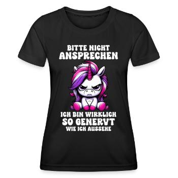 S’il te plaît, ne me parle pas, je suis vraiment ennuyé - T-shirt sport Femme - noir - Devant - AI Model Female 172 light (172cm)