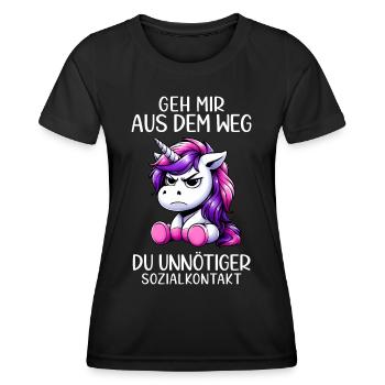 Écarte-toi de mon chemin, toi les contacts sociaux inutiles - T-shirt sport Femme - noir - Devant - AI Model Female 172 light (172cm)