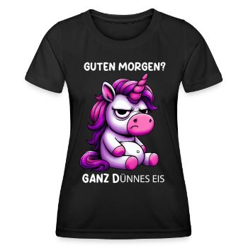 Good morning very thin ice cream - Women's Functional T-Shirt - black - Front - AI Model Female 172 light (172cm)