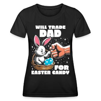 Échangera papa contre des bonbons de Pâques - T-shirt sport Femme - noir - Devant - AI Model Female 172 light (172cm)