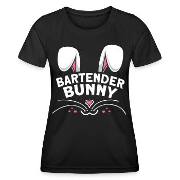 Lapin barman - T-shirt sport Femme - noir - Devant - AI Model Female 172 light (172cm)