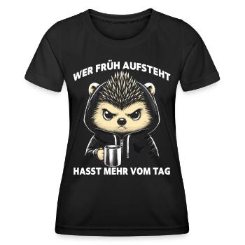 Si vous vous levez tôt, vous détestez plus de la journée - T-shirt sport Femme - noir - Devant - AI Model Female 172 light (172cm)