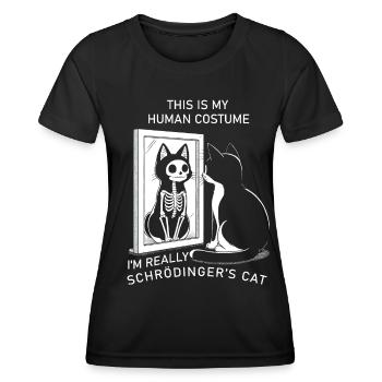 Human Costume I'm Really Schrödinger's Cat - Women's Functional T-Shirt - black - Front - AI Model Female 172 light (172cm)