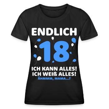 Finally 18 I can do everything I know everything - Women's Functional T-Shirt - black - Front - AI Model Female 172 light (172cm)