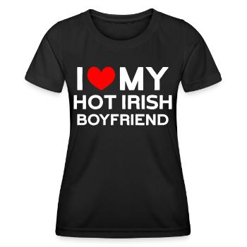 I Love My Hot Irish Boyfriend - Frauen Funktions-T-Shirt - Schwarz - Vorne - AI Model Female 172 light (172cm)