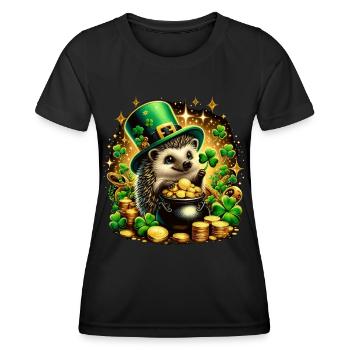 Hedgehog Gold Pot - Women's Functional T-Shirt - black - Front - AI Model Female 172 light (172cm)