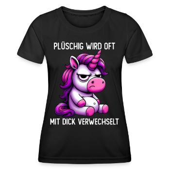 La peluche est souvent confondue avec l’épais - T-shirt sport Femme - noir - Devant - AI Model Female 172 light (172cm)