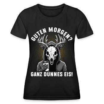Good morning very thin ice - Women's Functional T-Shirt - black - Front - AI Model Female 172 light (172cm)