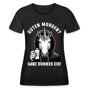 Good morning very thin ice - Women's Functional T-Shirt - black - Front - AI Model Female 172 light (172cm)
