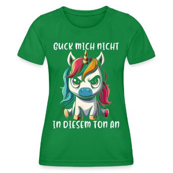 Ne me regarde pas sur ce ton - T-shirt sport Femme - vert - Devant - AI Model Female 172 dark (172cm)