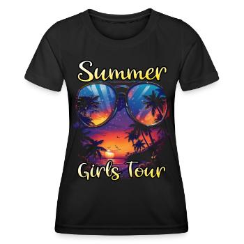 Summer Girls Tour - Frauen Funktions-T-Shirt - Schwarz - Vorne - AI Model Female 172 light (172cm)
