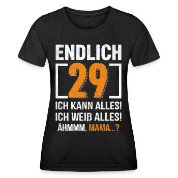 29 Geburtstag Ich Kann Alles Ich Weiß Alles - Frauen Funktions-T-Shirt - Schwarz - Vorne - AI Model Female 172 light (172cm)