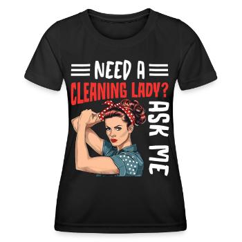 Besoin d’une femme de ménage Demandez-moi - T-shirt sport Femme - noir - Devant - AI Model Female 172 light (172cm)