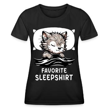 Werewolf Favorite Sleep - Frauen Funktions-T-Shirt - Schwarz - Vorne - AI Model Female 172 light (172cm)
