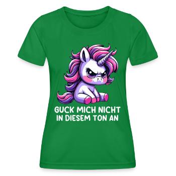 Ne me regarde pas sur ce ton - T-shirt sport Femme - vert - Devant - AI Model Female 172 dark (172cm)