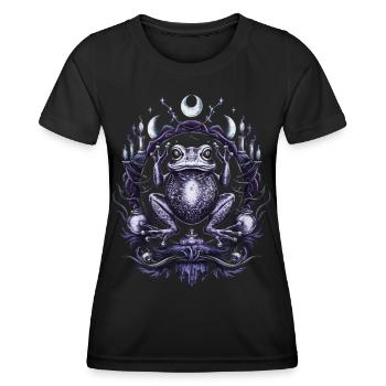 okkultismus Frosch Tarot Tarotkarten Mystisches - Frauen Funktions-T-Shirt - Schwarz - Vorne - AI Model Female 172 light (172cm)