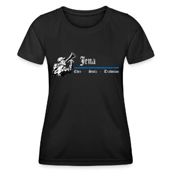 Jena Ehre Stolz Tradition - Frauen Funktions-T-Shirt - Schwarz - Vorne - AI Model Female 172 light (172cm)